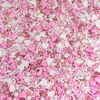 Manvscakes Edible Metallic Sprinkles Mix with Assorted Shapes and Sizes for Parties, Cookies, Ice Cream, Cake and Cupcake Decorating, 4 oz(Rose Gold and Pink)