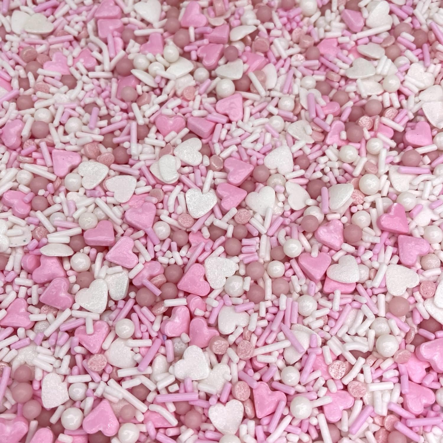 Manvscakes Edible Metallic Sprinkles Mix with Assorted Shapes and Sizes for Parties, Cookies, Ice Cream, Cake and Cupcake Decorating, 4 oz(Rose Gold and Pink)