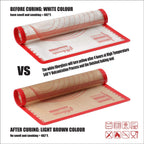 Silicone Baking Mat Set of 4, GUANCI Grade Food Baking mats Non-Stick Reusable Pizza Bakeware Mat for Making Macaroon, Pizza, Cookie, Pastry, Bread, Bun(Red)