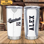Hyturtle Personalized Baseball Tumbler Baseball Players Design Stainless Steel Double Walled Vacuum Insulated Tumblers 20oz30oz Coffee Travel Mug Cup Christmas Gift For Men Boys Friends Dad Sports Fan