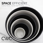 COOK WITH COLOR Prep Bowls with Lids- Wide and Deep Nesting Plastic Small Mixing Bowl Set with Lids, 12 Piece Set - Deep Bowls, Speckled Black