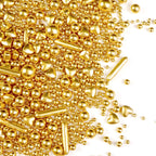 Gold Pearl Heart Sprinkles, Pearls Sprinkles For Cake Decorating, 150g/5.29oz Mix Size Sugar, Donuts, Cakes, Ice Cream, Mother's Day, Valentine's Day, Wedding Party, Christmas Supplies