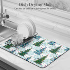 Bloss Coffee Bar Mat, Christmas 16"x24" Absorbent Bar Mat with Waterproof Rubber Back, Fit Under Coffee Maker Machine/Kitchen Counter