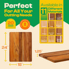 Riveira Teak Wood Cutting Board – Gourmet Teak Grandeur: 24 x 18 Wooden Cutting Board – Natural Wooden Cutting Boards For Kitchen Decorative – Innovative Juice Grooves Teak Wooden Chopping Board