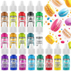 Food Coloring Liquid- 18 Vibrant Colors Food Dye Colorantes Para Reposteria, Highly Concentrated Cake Decorating Food Coloring for Icing, Cake, Baking, Frosting, Easter Egg, Macaron, Slime - 6ml