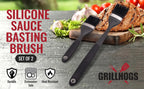 Silicone Sauce Basting Brush, Premium Soft Touch Handles, Pastry and Oil Brush & Barbecue Grilling, Dishwasher Safe & Heat Resistant, Set of 2 (7.5" & 12")