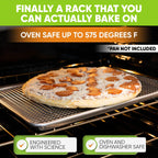 Spring Chef 11.8 x 17 Inch Stainless Steel Cooling Racks for Cooling & Baking - Oven Safe - Wire Roasting Racks for Oven Use - Fits Half Sheet Cookie Pan - Dishwasher Safe - Set of 2