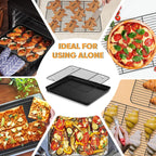 P&P CHEF Baking Oven Sheet Pan with Rack for Cookie, Nonstick Oven Tray and Cooling Rack for Baking & Roasting, Easy Clean, Black, 12.4 x 9.7 Inch