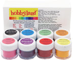 Hobbyland Powder Food Color Kit, Professional Powder Food Coloring Set, 8 Colors, 4 Gram Jars