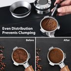 WDT Tool - Coffee Distribution Tool with Magnetic Stand, Adjustable Range Espresso Stirrer, 304 Stainless Steel 6 Needles 0.4mm and 6 Extra Needles 0.25mm