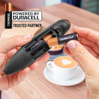Zulay Powerful Milk Frother (4 Duracell Batteries Included) - Handheld Milk Frother Wand Drink Mixer for Coffee - Powerful Milk Foamer for Cappuccino, Frappe, Matcha & Creamer - Black/Copper