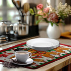 Christmas Gingerbread Man Dish Drying Mat Winter Large Kitchen Mats Dish Drying Pad Xmas Candy Absorbent Dish Dryer Mat for Kitchen Countertops Microfiber Drainer Pad Dish Drying Mats (18x24 in)