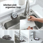 Silicone Bathroom Soap Dishes with Drain Spout-Bathroom and Kitchen Sink Organizer,Sponge Holder,Dish Soap Tray,Perfect for Dispenser,Scrubber,Bottle,Cup on Sink or Counter-Coffee 4.9"×3.2"