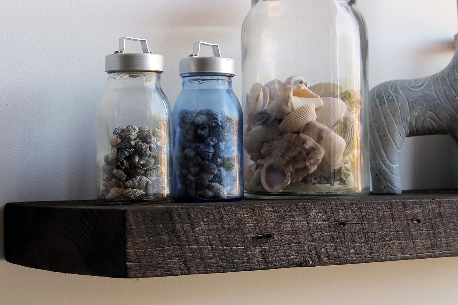 Urban Legacy Reclaimed Barnwood Planks | Floating Shelves for Wall w/Flush Mount Shelf Bracket Set Included | Set of 2 (Coffee Bean, 36"x 7"x 2")