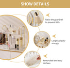 YCIA&DONE Bathroom Organizer Countertop, Makeup Storage, Skincare Cosmetic Tray Shelf, Perfume Holder Rack for Vanity Counter, Large Capacity, Easy to Install, Clean, 2 Tiers, Clear White