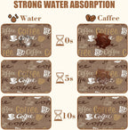 Doodle Coffee Dish Drying Mat Coffee Bar Mat for Countertop Rubber Backed Absorbent Hide Stain Dish Drainer Rack Pad Espresso Machine Table Accessories Dining Room Decoration 15.7 x 23.6 Inch