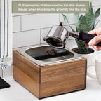 Knock Box | Large Capacity Espresso Knock Box | Non-Slip Base Knock Box Espresso | Coffee Knock Box | Shock Absorbant Espresso Knock Box and tamp station | Knock box for espresso coffee grounds