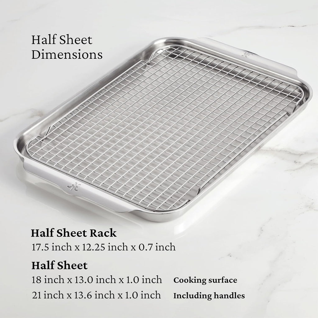 Hestan Provisions OvenBond – 4-Piece Tri-ply Sheet Pan & Stainless Steel Cooling Rack Set