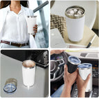 OMTech 20oz Tumblers Bulk, 12pc Stainless Steel Tumbler Set with Lid & Straw, Double Wall Vacuum Insulated Mug for Laser Engraver, Travel Coffee Mug for Hot & Cold Drinks, White Powder Coated Cup