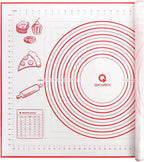 Extra Large Silicone Pastry Mat, Baking Mat with Measurement for Fondant, Rolling Dough, Pie Crust, Pizza and Cookies, Counter Mat/Kneading Matts, Red, 24" x 32"