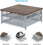 Coffee Pod Holder For Counter, Coffee Pod Drawer for Keurig Pod Storage Drawer Holder, 72 Capacity Pods Storage Organizer for Coffee Pod Storage with Sliding Baskets for Coffee Station, Silver