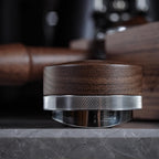 54mm Espresso Distribution Tool Walnut Coffee Distributor Adjustable Depth Stainless Steel Espresso Leveler Compatible with Breville Espresso Machines