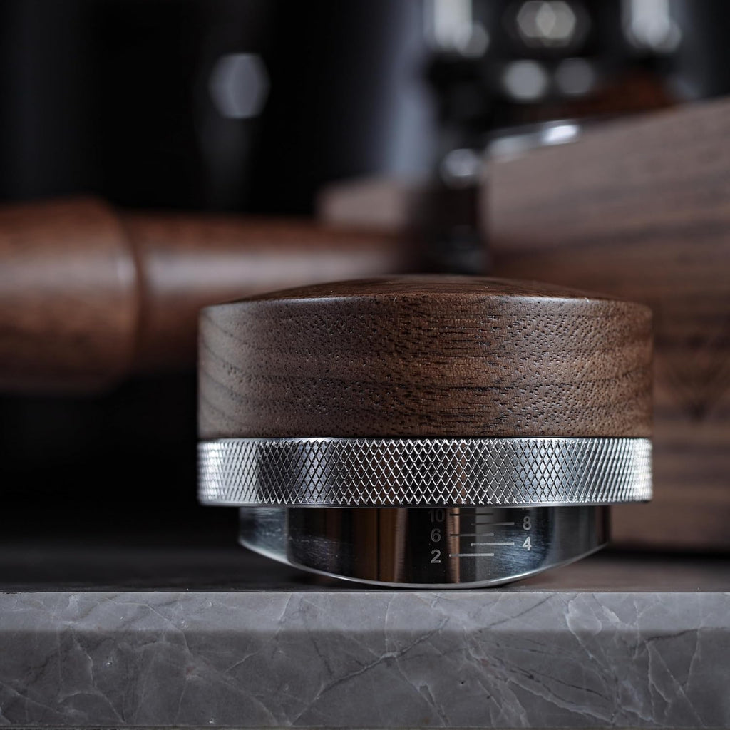 51.5mm Espresso Distributor for La Pavoni Post Millenium Models Wooden Coffee Distribution Tool Adjustable Depth Stainless Steel Espresso Leveler