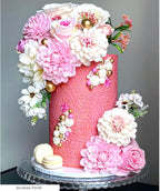 Cake Stencil - Seamless Delicate Pattern for Decorating Tall Double Barrel Cake to Use with Buttercream, Royal Icing, Ganache, Paint, Airbrush (Claris)