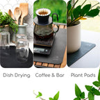 Ternal - Coffee Mat – 19x12 Inch Wet Bar Mat for Countertop | Absorbent, Quick-Dry Dish Drying Pad with Non-Slip Rubber Back | Fits Under Coffee-Maker, Espresso Machine, Dish Rack