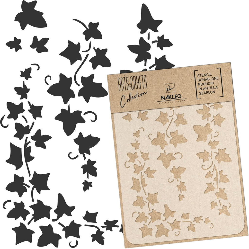 NAKLEO Painting Stencil for Crafts A3 11.8” x 16.5”, Hanging Ivy Vine Pattern, Reusable Plastic DIY & Scrapbooking Drawing Template, Decoupage Art Home Decor, Wall Wood Fabric Furniture