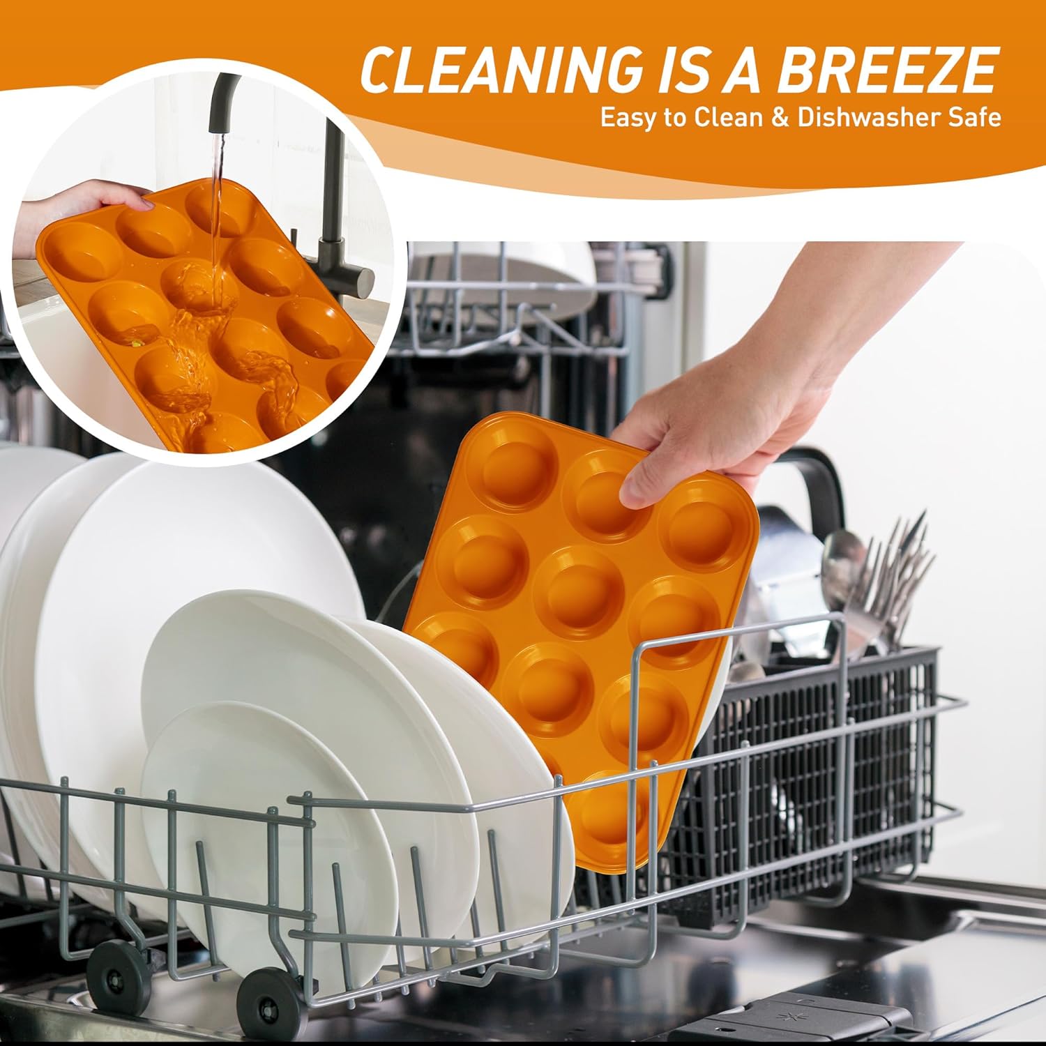 2 Pack 12 Cups Silicone Muffin Pan with Metal Reinforced Frame Regular Size Silicone Molds Cupcake Cake Baking Pans Cookie Baking Chocoflan Cupcake Mold Baking Homemade Muffins Cupcakes Egg Bites