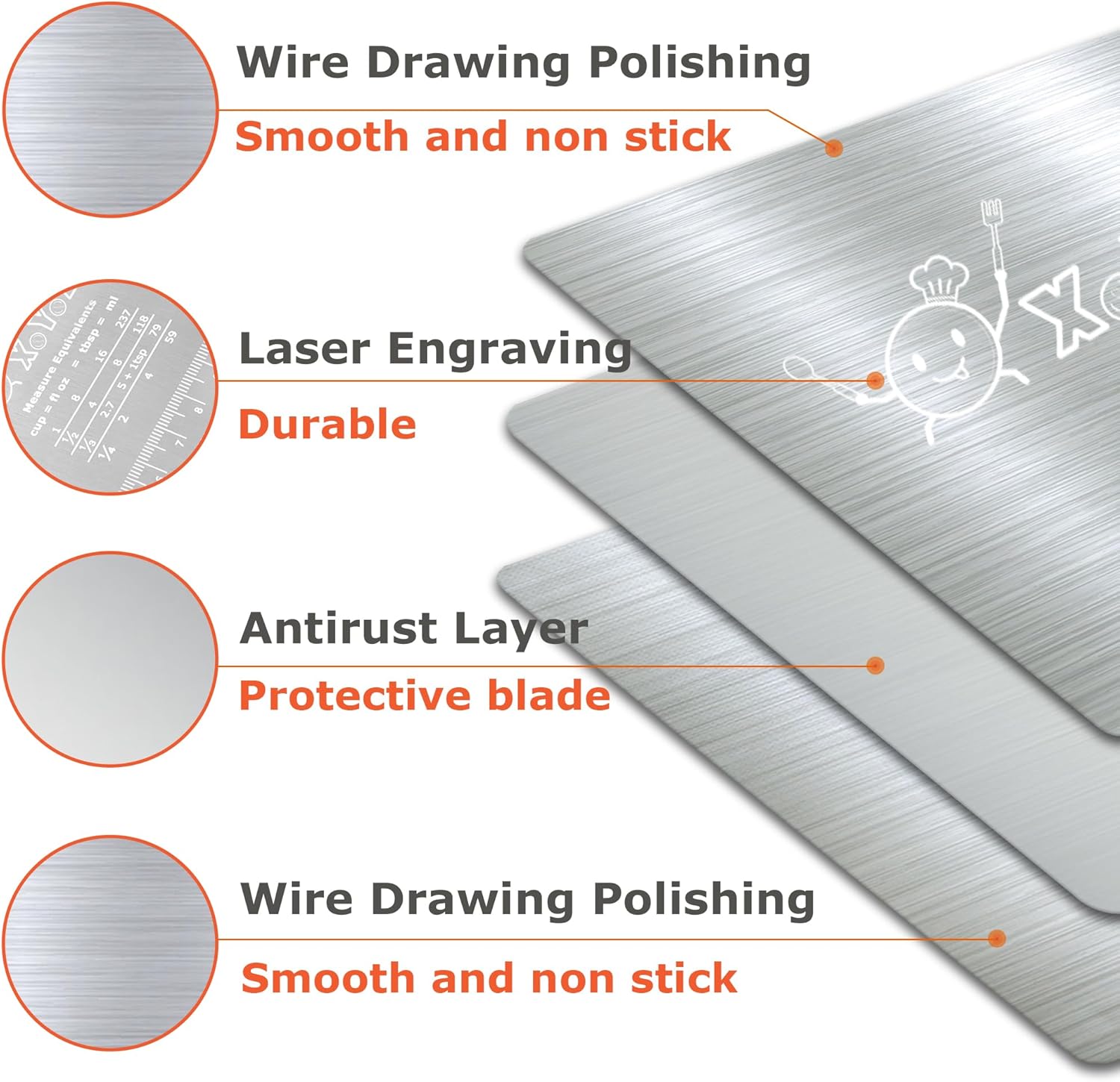 Bench Scraper Dough Pastry Cutter Stainless Steel Blade Kitchen Baking Tools for Butter, Cake, Onion, Vegetable