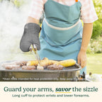 Cuisinart Heritage Kitchen Oven Mitts – Heat-Resistant Kitchen Mitts for Oven with Non-Slip Neoprene Palm, Long Cuff, and Cotton Filling – Durable Oven Gloves for Cooking, Baking, & Grilling