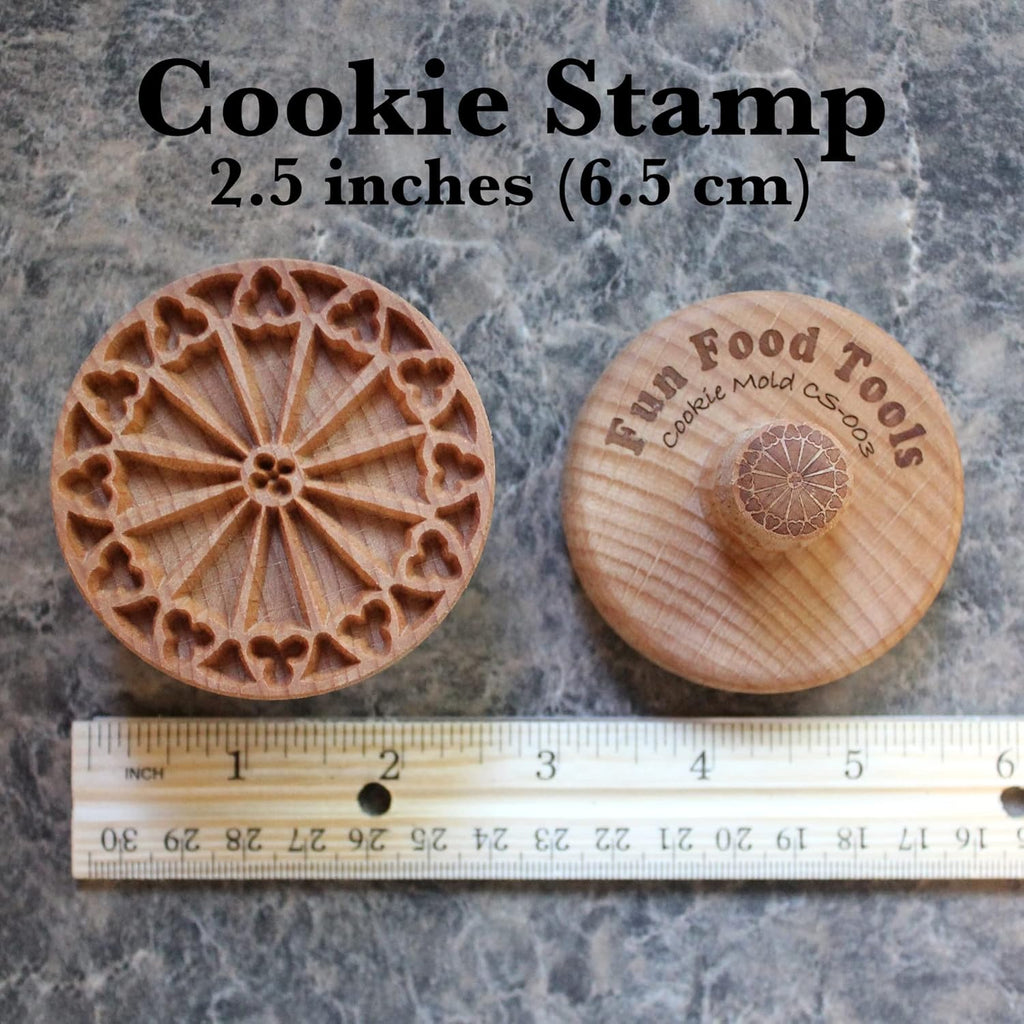 Wood Cookie Stamp, 2.5 Inch (Rose Window CS-003)