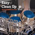 Priority Chef Premium Mixing Bowls With Airtight Lids Set, Thicker Stainless Steel Mixing Bowl Set, Large Prep Metal Bowls with Lids, Nesting Bowls for Kitchen, 1.5/2/3/4/5 Qrt, Blue