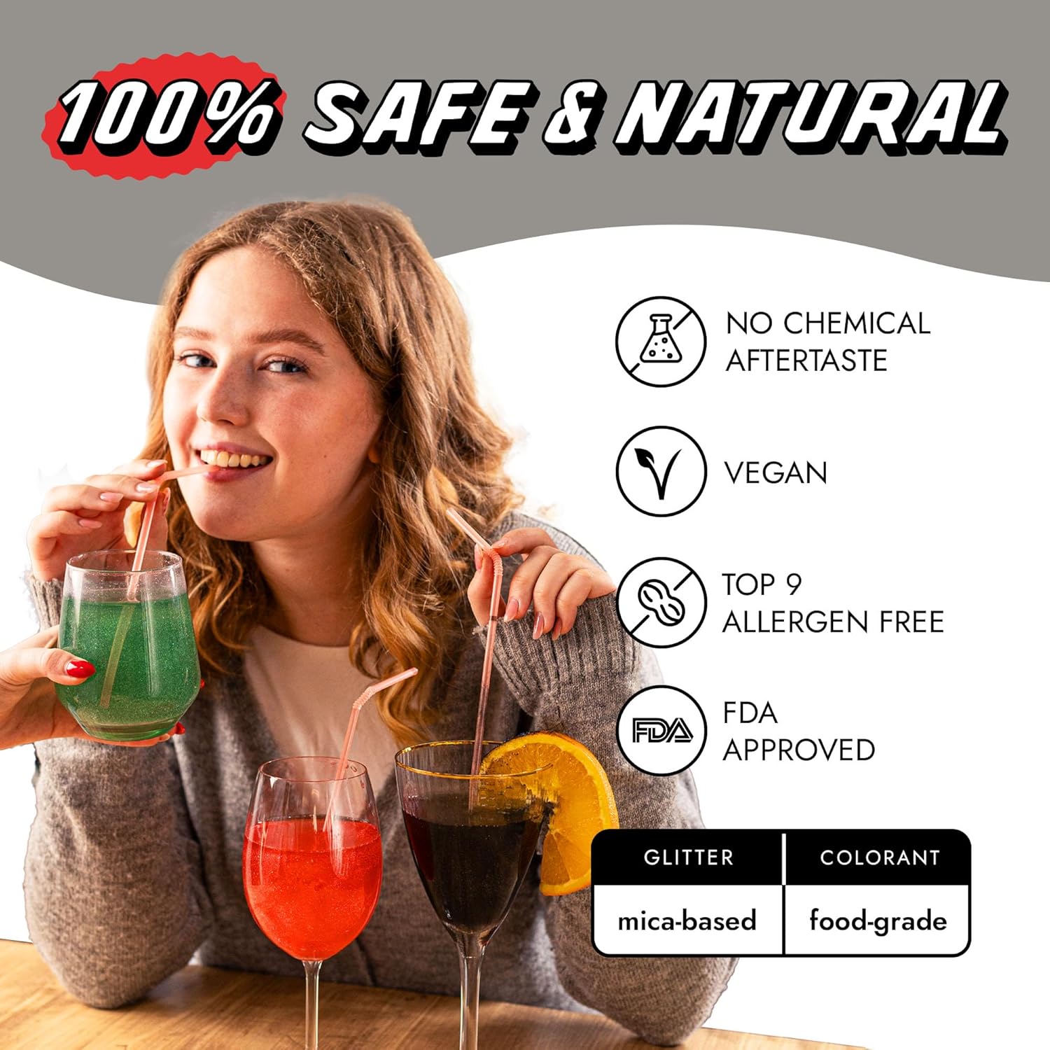 MONÉGASQUE Silver Edible Glitter for Drinks 10g – Silver Edible Glitter for Cakes – Halloween Cupcakes & Cake Decorating Sprinkles – Drink Shimmer Powder for Cocktails – Spray Cakes Decorations