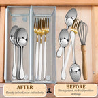 4PCS Drawer Organizer for Kitchen,Utensil Mesh Drawer Organizer with Interlocking Arm for Cosmetic,Flatware,Pen (9 * 3 * 2 Inches,Grey)