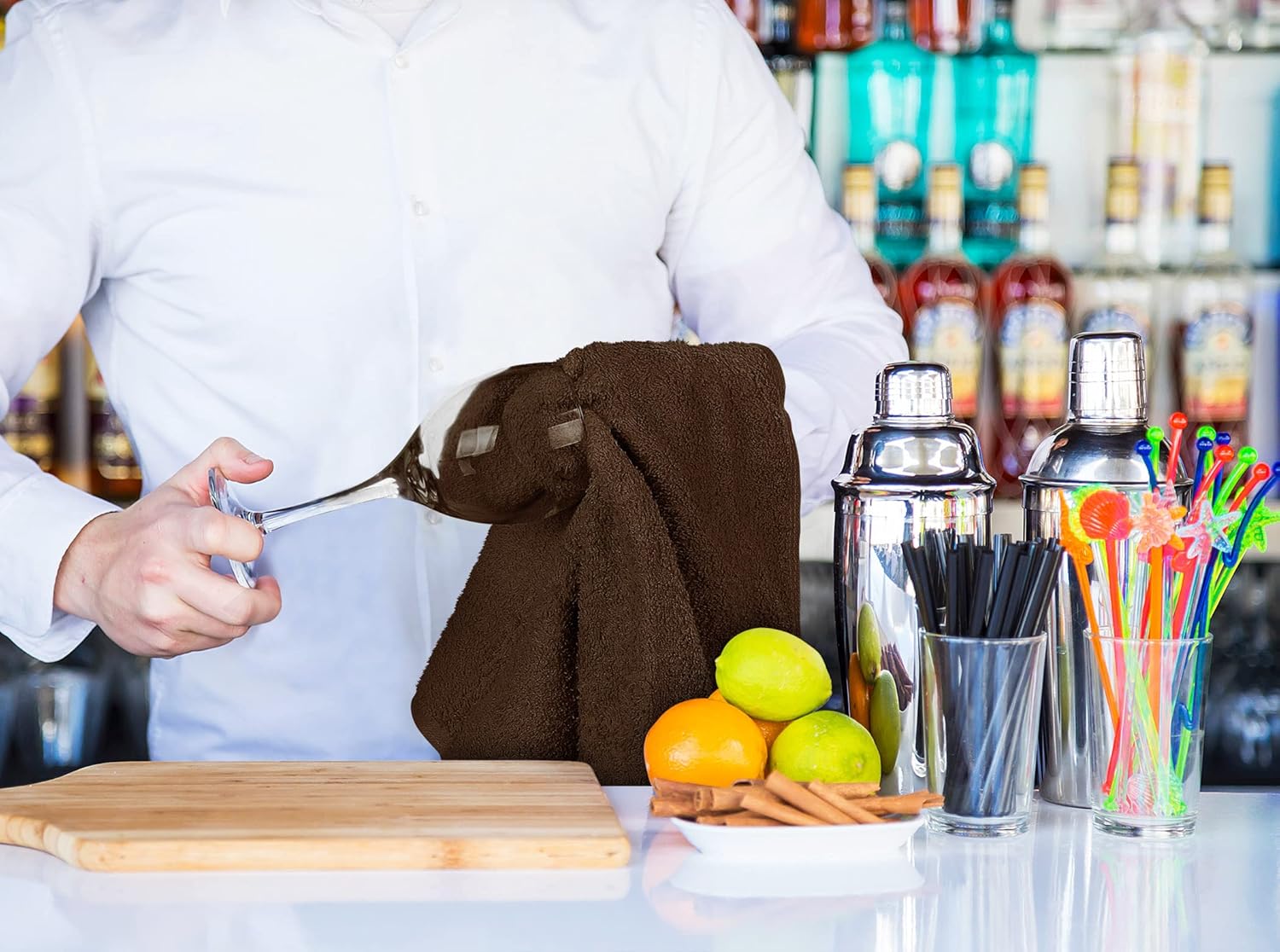 Utopia Towels Kitchen Bar Mops, Pack of 12, 16 by 19 Inches, 100% Cotton Super Absorbent Brown Towels, Multi-Purpose Cleaning Towels for Home and Kitchen Bars