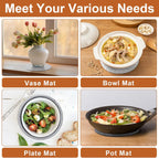 7 Inch Trivets for Hot Dishes, Pots and Pans, 5 Heat Resistant Pot Holders for Kitchen, Home Essentials, Hot Pads for Countertop and Table, Farmhouse Decor Vase Mats, Gray