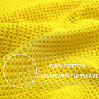 Homaxy 100% Cotton Waffle Weave Kitchen Dish Towels, Ultra Soft Absorbent Quick Drying Cleaning Towel, 13 x 28 Inches, 4-Pack, Yellow