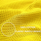 Homaxy 100% Cotton Waffle Weave Kitchen Dish Cloths, Ultra Soft Absorbent Quick Drying Dish Towels, 12 x 12 Inches, 12-Pack, Yellow