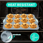 To encounter 2Pack Silicone Muffin Pan with Metal Frame, 12 Cup Regular Size Cupcake Pan, Non-Stick Baking Tray, Food Grade Baking Molds for Oven, Dishwasher Safe