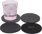 Graf Lantz - Bierfilzl Merino Wool Round Coasters Set of 4 - Greyscale (4" Circles) - Absorbs 30% of Weight - German Wool - Heat Resistant, Sustainable, & Reusable - Home Decor & Coffee Table Decor