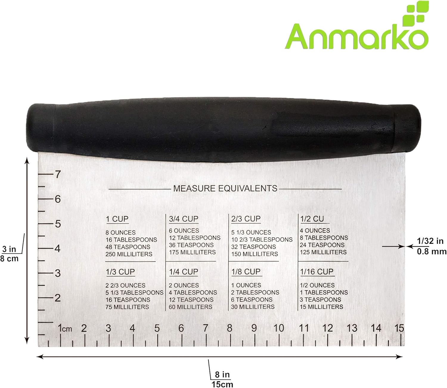 Stainless Steel Metal Griddle Scraper Chopper - Great as Dough Cutter for Bread and Pizza Dough - Multipurpose Kitchen Utensil for Flat Top Griddle - Commercial Quality