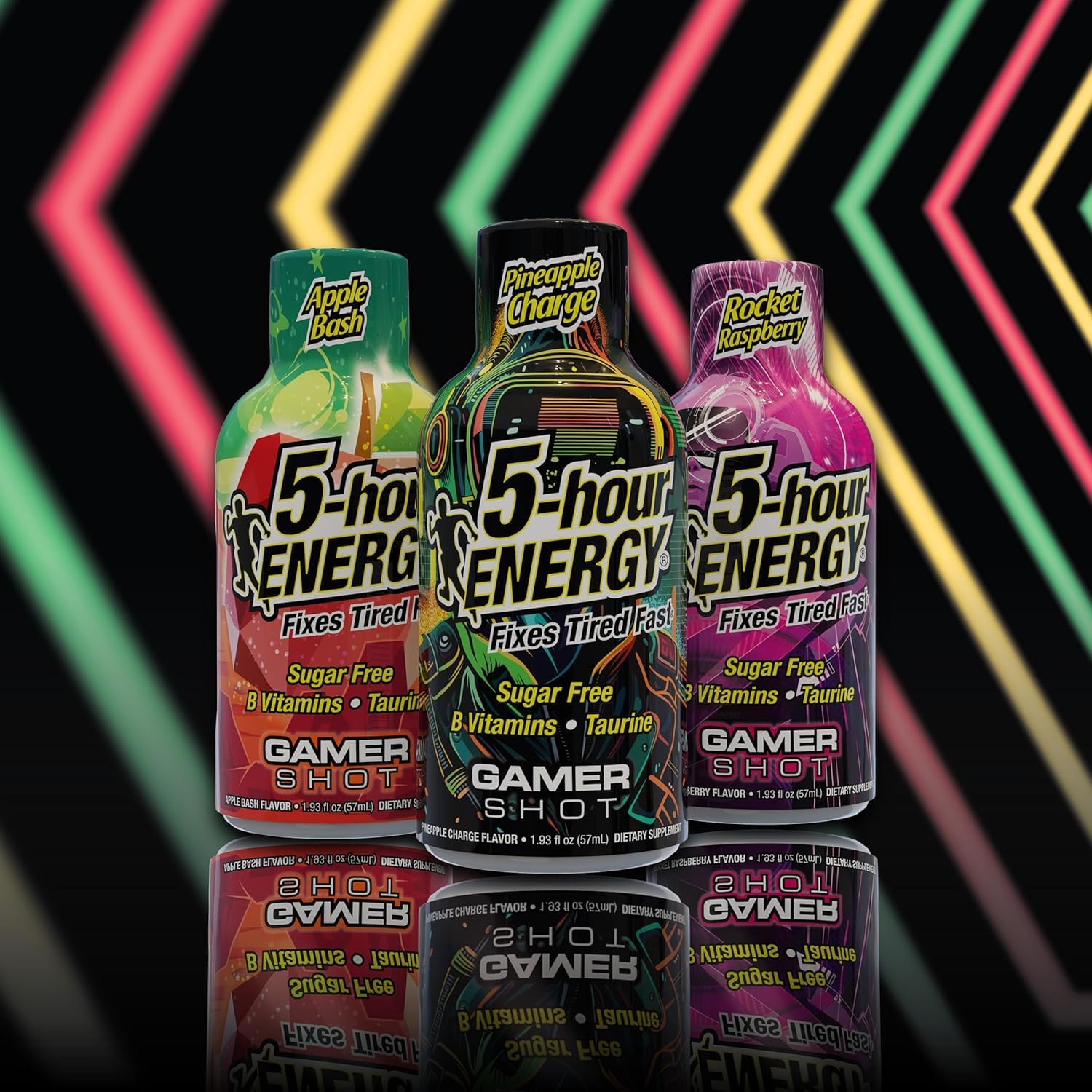 5-Hour Energy Gamer Shots Variety Pack, 24 Count (1.93 fl oz) - Extra Strength Apple Bash, Rocket Raspberry, Pineapple Charge Flavors