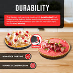 Tart Pan – Quick Release Removable Base, Non-Stick Fluted Edge, Durable Steel - Create Perfect Pies, Fruit Tarts, and Quiches with Ease