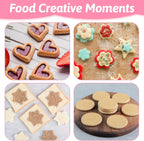 12 Pcs Cookie Cutters Biscuit Cutter Fruit Cutter Shapes Stainless Steel Fondant Cake Mold Heart Flower Star Round Shapes Metal Cutters for Baking