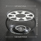 CnGlass 33.8oz Glass Teapot with Removable Infuser,Stovetop Safe Tea Kettle with 4-Pack Glass Teacups 3.4oz and Tea Warmer 5.3 in/13.5cm Diameter