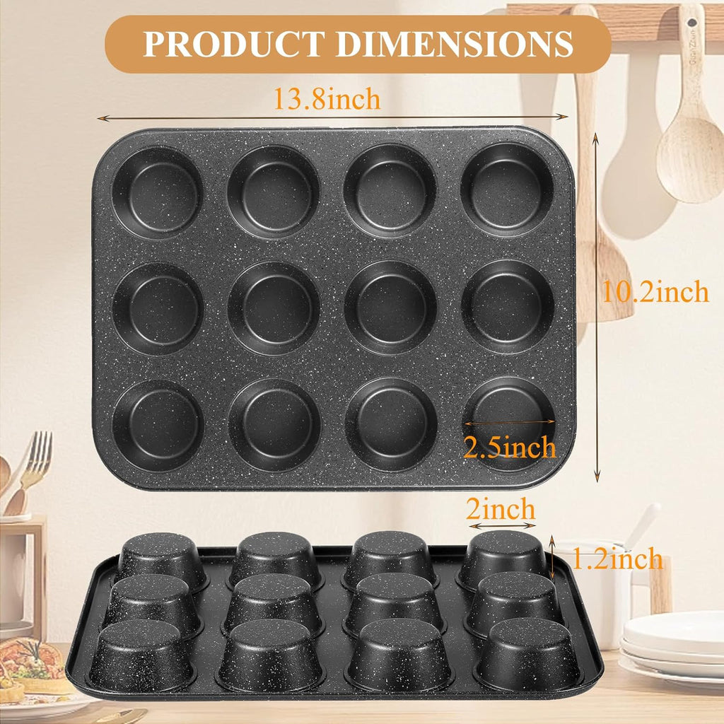 Muffin Cupcake Pan, Nonstick 12 Cupcake Tray, Cheesecake Pan for Baking