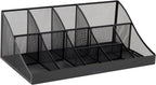 Mind Reader Countertop Organizer, 2-Tier Office Breakroom Supply Caddy, Metal Mesh, Black